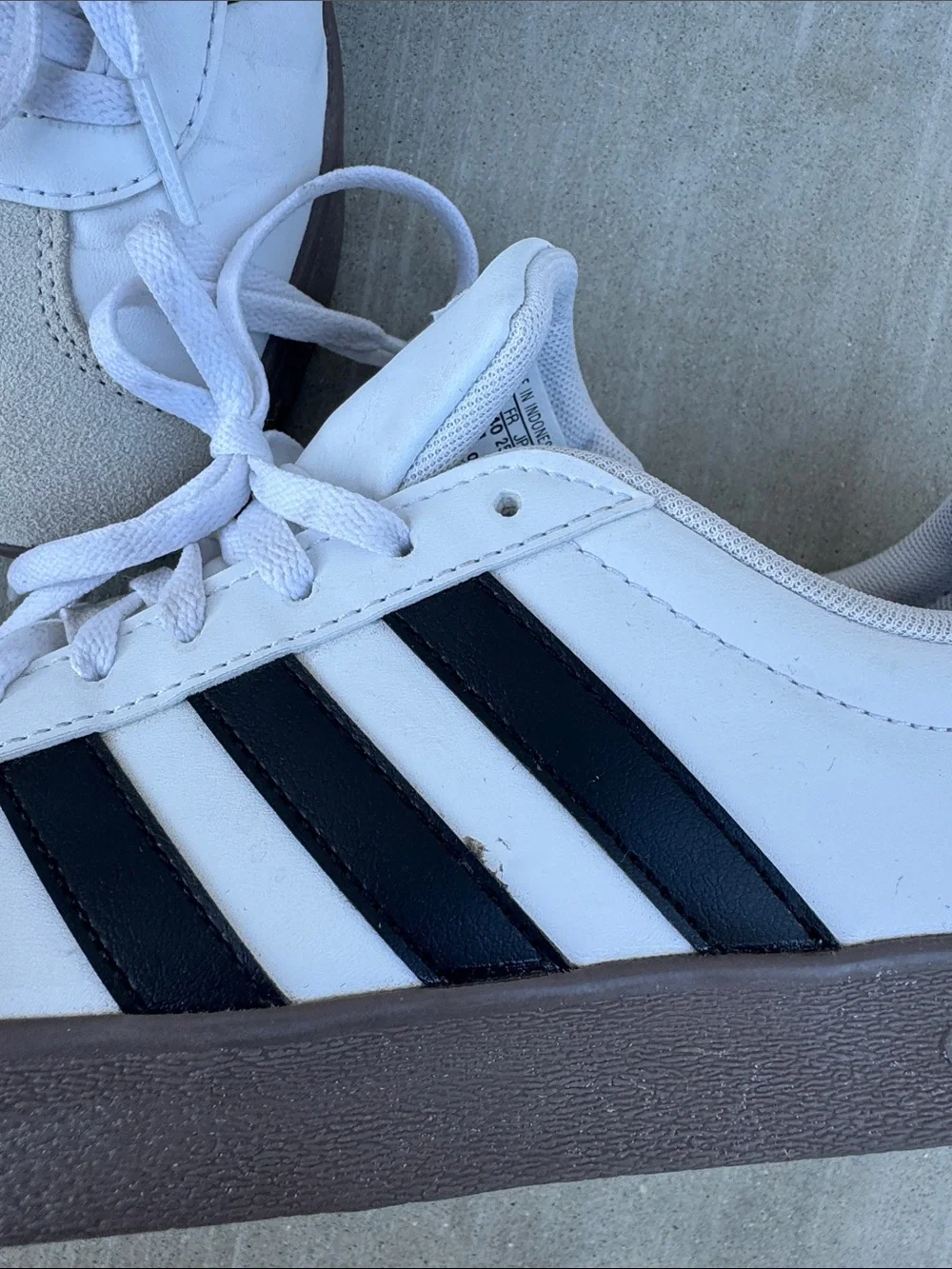 Adidas White and Black Classic Court Sneakers